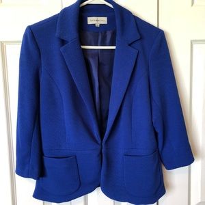 Bright blue women’s blazer 3/4 sleeves